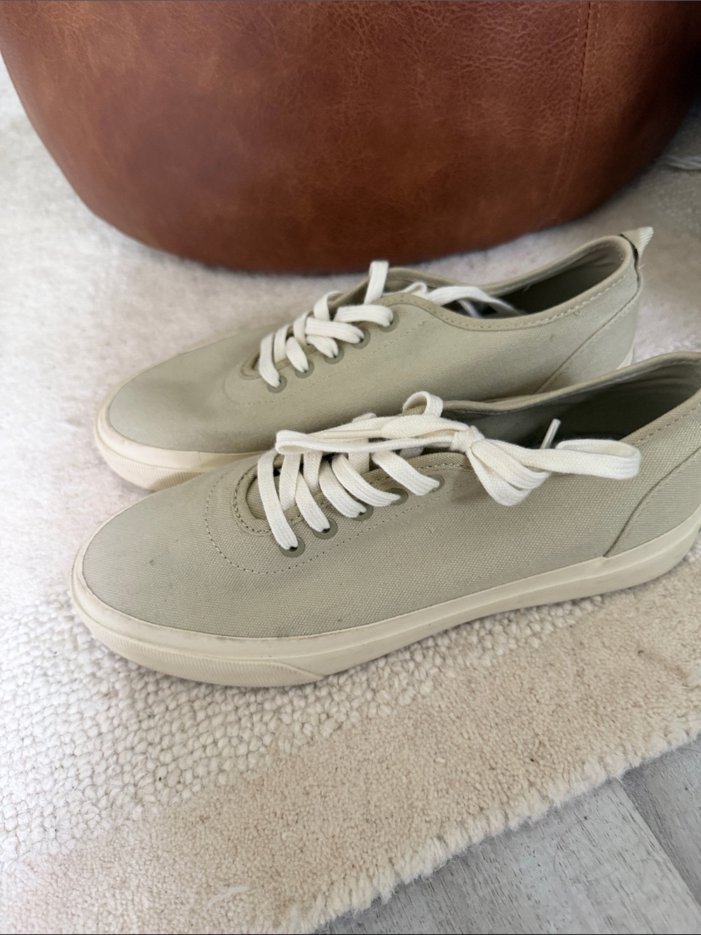 Everlane Men's Low-Top Canvas Sneakers in Light Olive